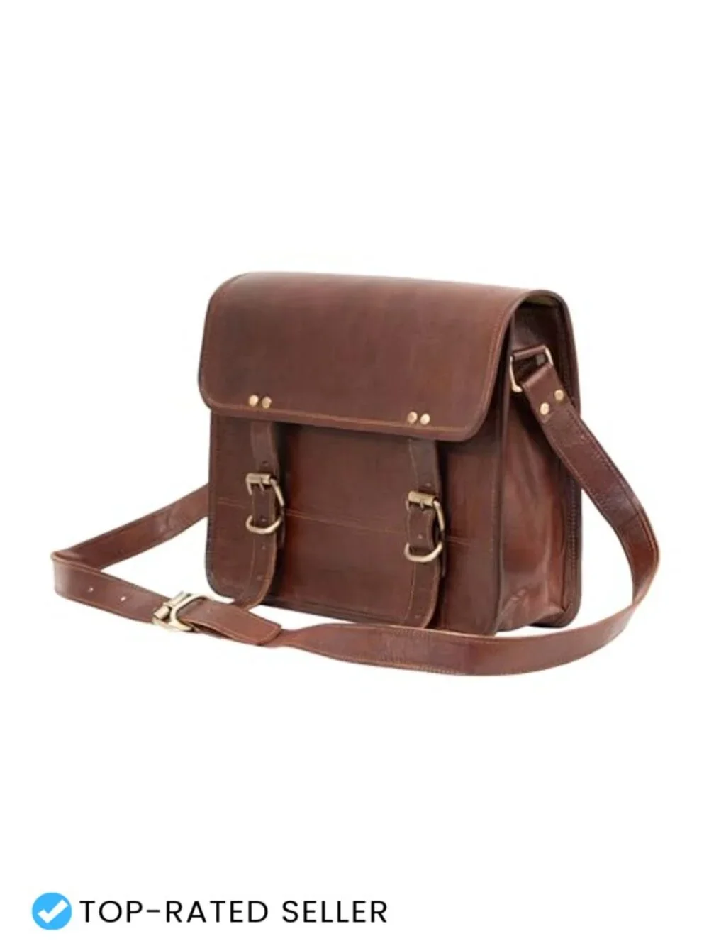 Genuine Leather Messenger Bag Vintage Satchel Crossbody Unisex Office Laptop